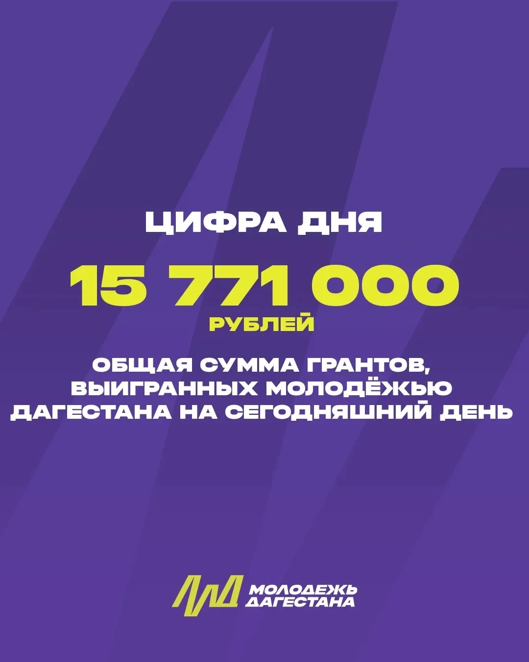 15 771 000 рублей - общая сумма грантов, которые были выиграны молодежью Дагестана
