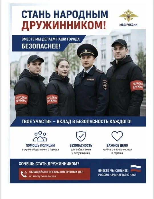 Народная дружина приглашает граждан в свои ряды!